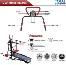 NEW TL-004 NEW	MANUAL TREADMILL 4 FUNGSI + MASSAGER