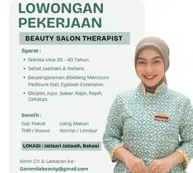 Lowongan kerja terapis kuku bulumata eyelash extension nail art salon