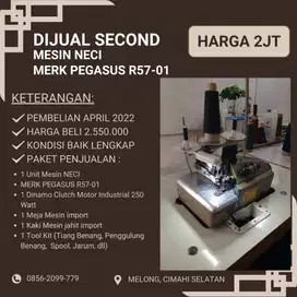 DIJUAL SECOND MESIN NECI MERK PEGASUS R57-01