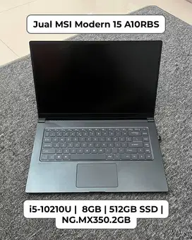 Jual Laptop MSI Modern 15 A10RBS Mulus dan Bagus