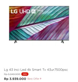 LG 43 INCH LED 4K SMART TV 43UR7500PSC