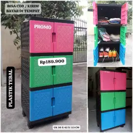 LEMARI PLASTIK 6 PINTU PLASTIK TEBAL BISA KIRIM