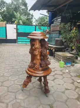 standing akar  jati tua 3 kaki antik