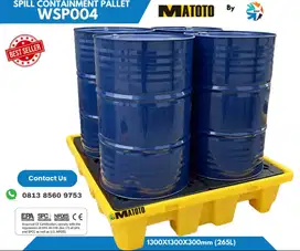 Spill containment pallet 4 drum 260L pallet penampung tumpahan cairan