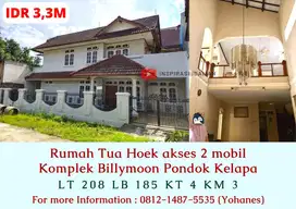 Jual Cepat Rumah Tua Billymoon Pondok Kelapa akses 2 mobil Hoek