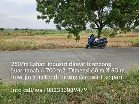 250/m Termurah Lahan industri dawar blandong