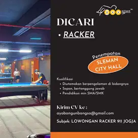 Lowongan RACKER/WASIT Billiard cabang Jogjakarta