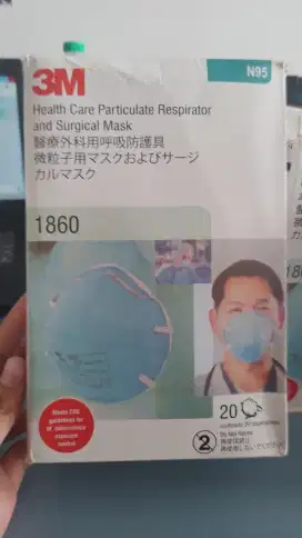 3M N95 1860 Masker Medis Surgical Mask Original Minus Kotak Rusak