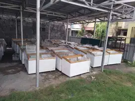 Dijual atau Disewakan Freezer kaca sleding 360lt ready 60 pcs mulus