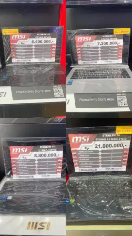 laptop MSI all tipe bisa kredit bunga 0% tanpa DP