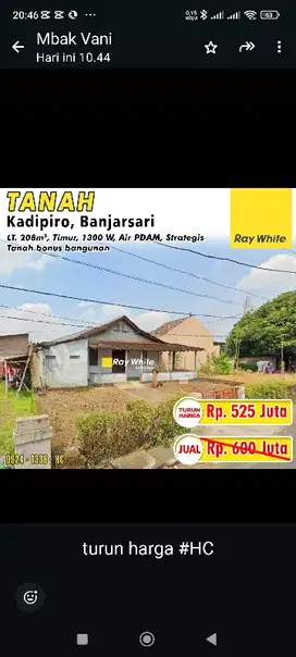 Dijual rumah hitung tanah