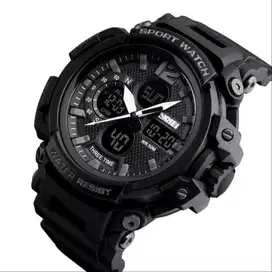 Jam tangan dual time analog digital military original ab1343 all black