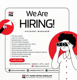 Lowongan Kerja Sales - Account Manager - Kuma Mitra Andalan