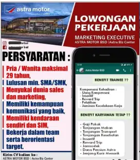 LOKER MARKETING HONDA