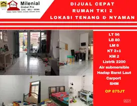 Dijual cepat harga BU rumah tenang dan nyaman siap huni di TKI 2