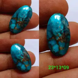 Natural Batu Pirus Persi Polkas Biru Gradasi Urat Emas High Quality