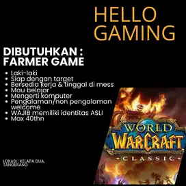 FARMER GAME WORLD OF WARCRAFT CLASSIC