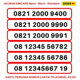 Nomor Cantik Simpati Telkomsel 4G 5G Kartu Perdana Simpati naik 123456