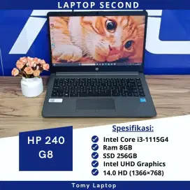 LAPTOP MURAH HP 240 G8/INTEL CORE I3-1115G4/RAM 8GB SSD 256GB/SLIM