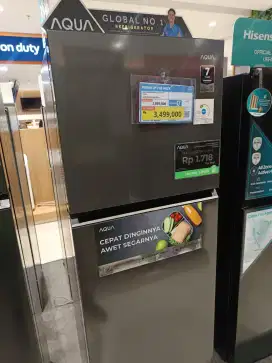 AQUA KULKAS 225L 2 Pintu Cicilan tanpa Kartu Kredit Ada Free Cicilan