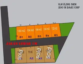 Tanah Kavling 200 m kampus UMP Dukuhwaluh Purwokerto