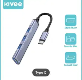 Kivee Basike USB HUB Type C to USB 4 Port 3.0 dan 2.0 OTG Adapter