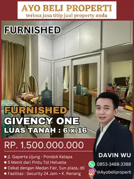 GIVENCY ONE - SALVATORE FURNISHED (6X16) - RUMAH MEDAN DIJUAL SHM