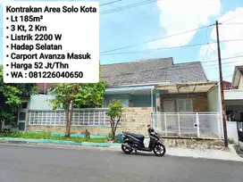 Kontrakan Area Solo Kota Hadap Selatan, Dekat Paragon Mall, SGM