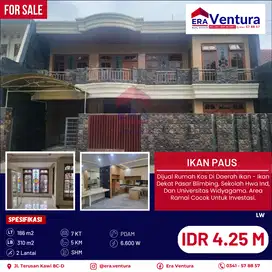 Dijual Rumah Kos Di Daerah Ikan - Ikan Dekat Pasar Blimbing