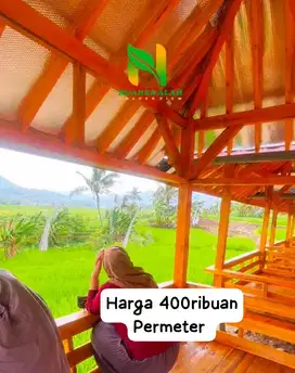 Jual cepat Tanah Kavling kebun sawah cuma 400ribuan Permeter dibogor