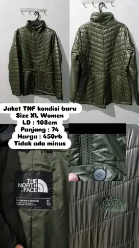 Jaket TNF wanita warna Hijau Army