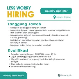 Lowongan Pekerjaan Operator Laundry Jakarta Selatan