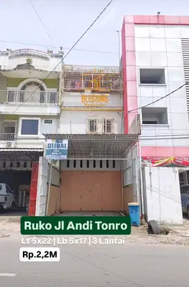 ruko poros andi tonro makassar samping hotel