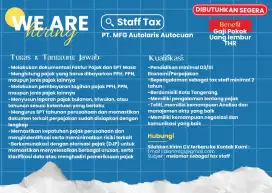 TAX STAFF - DIBUTUHKAN SEGERA