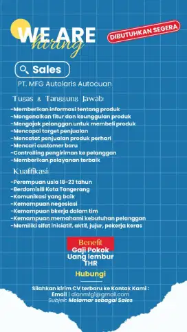 SALES - DIBUTUHKAN SEGERA