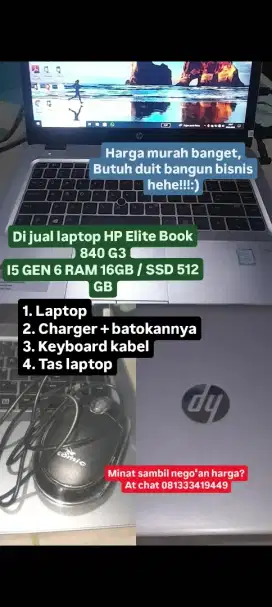 LAPTOP HP ELITE BOOK 840 G3 I5 GEN 6