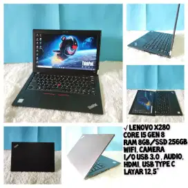 Laptop Lenovo X280 i5 Gen 8,8/256 Slim, Murah, Bergaransi