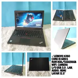 Laptop Lenovo X260 i5 Gen 6 8/256 , Slim Murah, Bergaransi