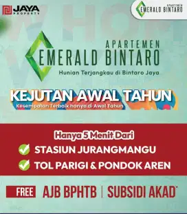 Jual Apartemen Emerald Bintaro Free PPN 100% / AJB & BPHTB