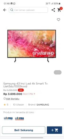 Promo tv samsung samrt tv 43 inc