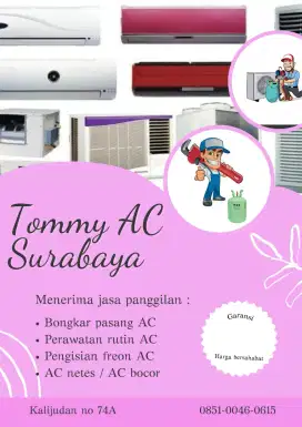 Jasa AC bocor / AC netes perbaikan wilayah surabaya