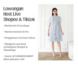 Lowongan Host Live Shopee & Tiktok (Baju pesta RTW)