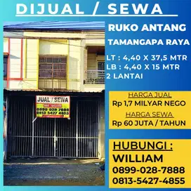 JUAL/SEWA RUKO STRATEGIS JL TAMANGAPA RAYA POROS ANTANG MAKASSAR