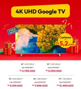 Se-GAMPANG ITU Cicil TV 4K UHD Google TV Hanya Modal KTP