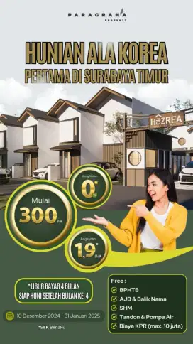 Rumah Hozrea 200 jutaan, Perumahan Murah & Mewah Surabaya Sekitarnya