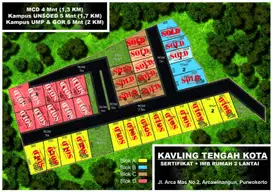 Tanah Kavling strategis perum Arcawinangun dekat kampus UNSOED & GOR