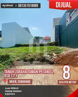 Dijual Tanah/Lahan di Cluster Taman Pelangi, Graha Padma, Semarang