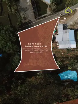 Tanah Komersial 1.700 m² di Kopi Telu, Taman Dayu Kiri, Prigen  (SHM)