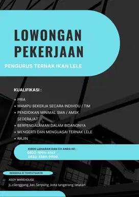 LOWONGN PENJAGA TERNAK LELE