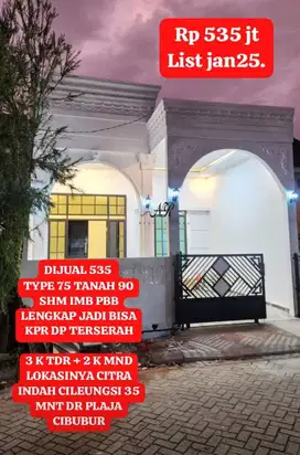 RUMAH CITRA INDAH CILENGSI MURAH BAGUS READY JAN24